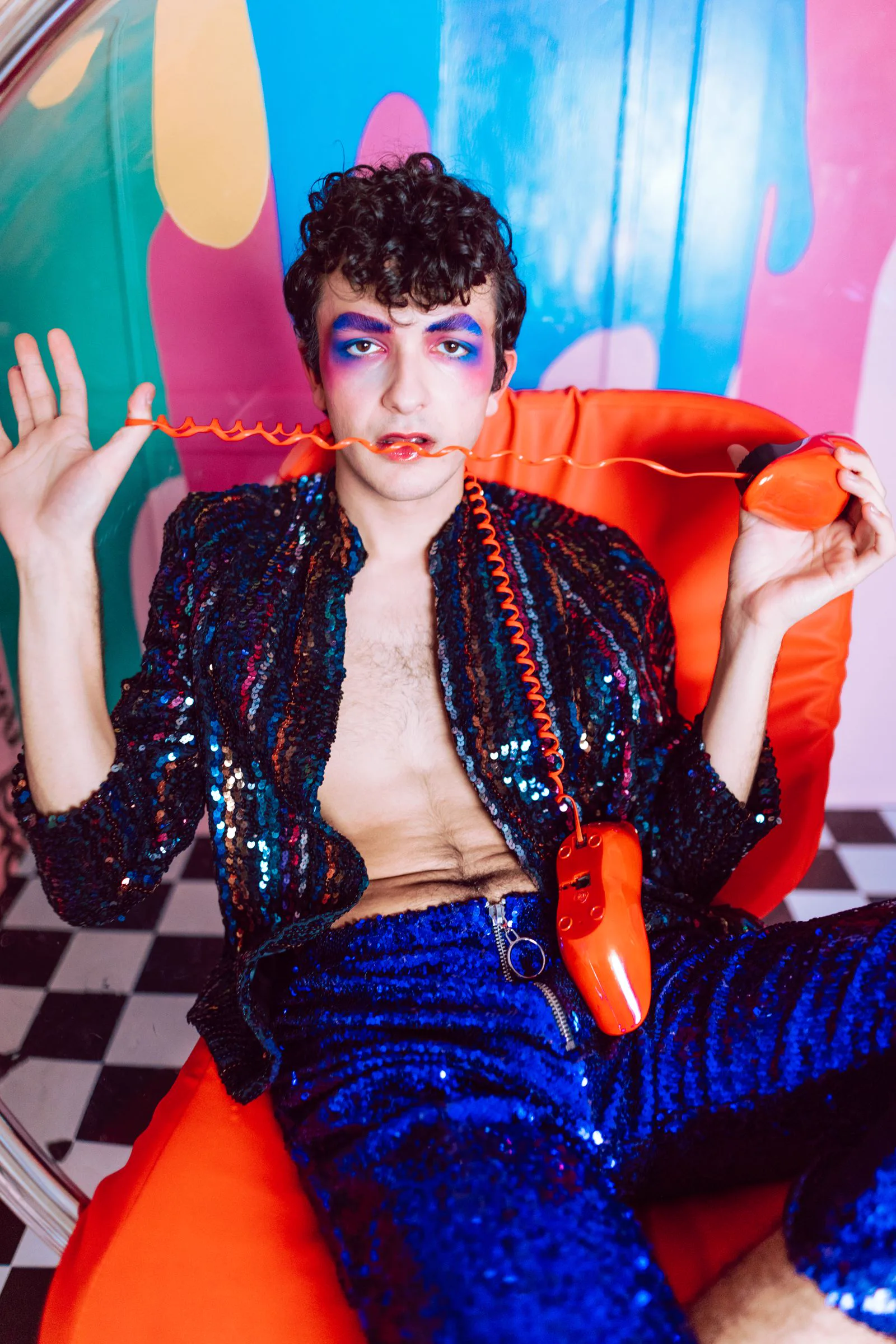 An expressive fashion creator in a vivid editorial portrait for a creator programme